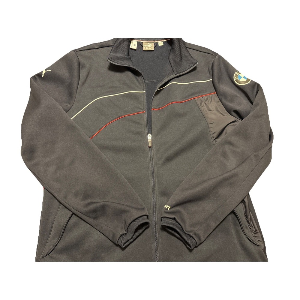 BMW M Motorsport Track Jacket Mens Large Navy Blue Puma Full Zip Racing Logo